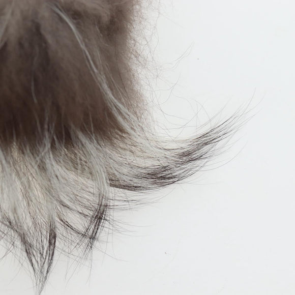 FENDI Monster Charm Fur Brown Silver Auth 196714M