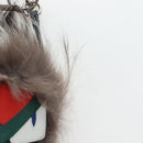 FENDI Monster Charm Fur Brown Silver Auth 196714M-5