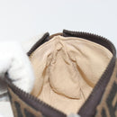 FENDI Zucca Canvas Pouch Black Brown Auth 196715-11