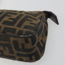 FENDI Zucca Canvas Pouch Black Brown Auth 196715-7