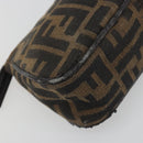 FENDI Zucca Canvas Pouch Black Brown Auth 196715-14