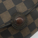 FENDI Pecan Canvas Shoulder Bag PVC Black Brown Auth 196716-17