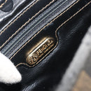 FENDI Pecan Canvas Shoulder Bag PVC Black Brown Auth 196716-19