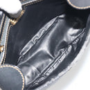 FENDI Pecan Canvas Shoulder Bag PVC Black Brown Auth 196716-10