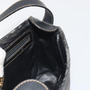 FENDI Pecan Canvas Shoulder Bag PVC Black Brown Auth 196716-20