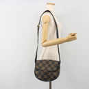 FENDI Pecan Canvas Shoulder Bag PVC Black Brown Auth 196716-23