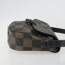 FENDI Pecan Canvas Shoulder Bag PVC Black Brown Auth 196716-3