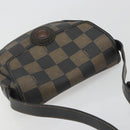 FENDI Pecan Canvas Shoulder Bag PVC Black Brown Auth 196716-6