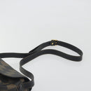 FENDI Pecan Canvas Shoulder Bag PVC Black Brown Auth 196716-8