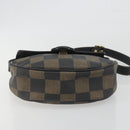 FENDI Pecan Canvas Shoulder Bag PVC Black Brown Auth 196716-5