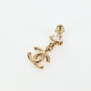 CHANEL COCO Mark Pierce Metal Gold Tone CC Auth 196718M-13