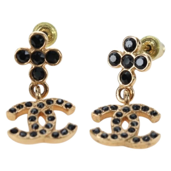 CHANEL COCO Mark Pierce Metal Gold Tone CC Auth 196718M