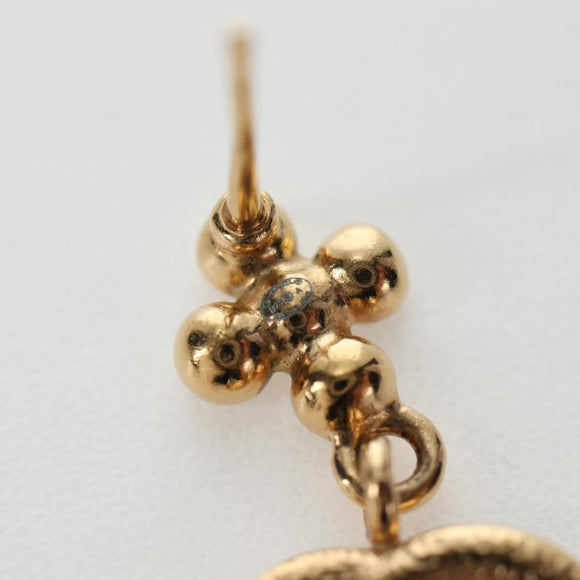 CHANEL COCO Mark Pierce Metal Gold Tone CC Auth 196718M
