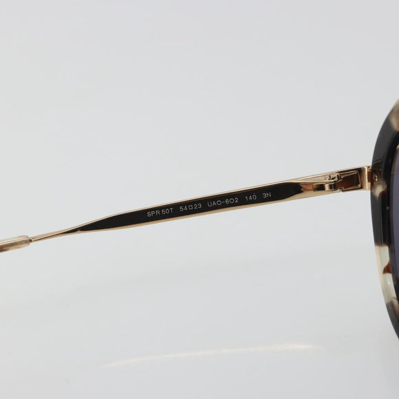 PRADA Sunglasses Metal Brown Champagne Gold Auth 196722M
