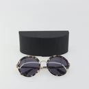 PRADA Sunglasses Metal Brown Champagne Gold Auth 196722M-12