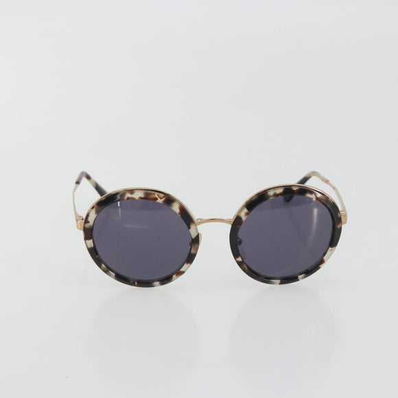 PRADA Sunglasses Metal Brown Champagne Gold Auth 196722M