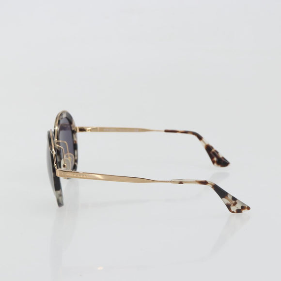 PRADA Sunglasses Metal Brown Champagne Gold Auth 196722M