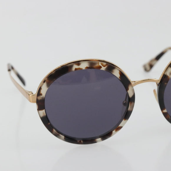 PRADA Sunglasses Metal Brown Champagne Gold Auth 196722M