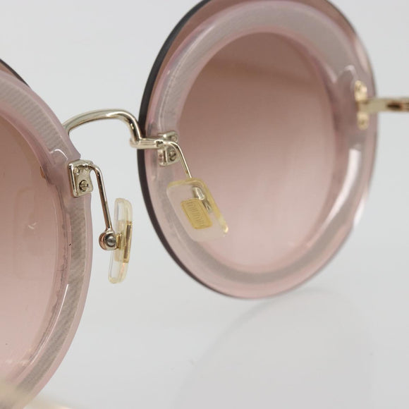 Miu Miu Sunglasses Metal Pink Gold Auth 196725M