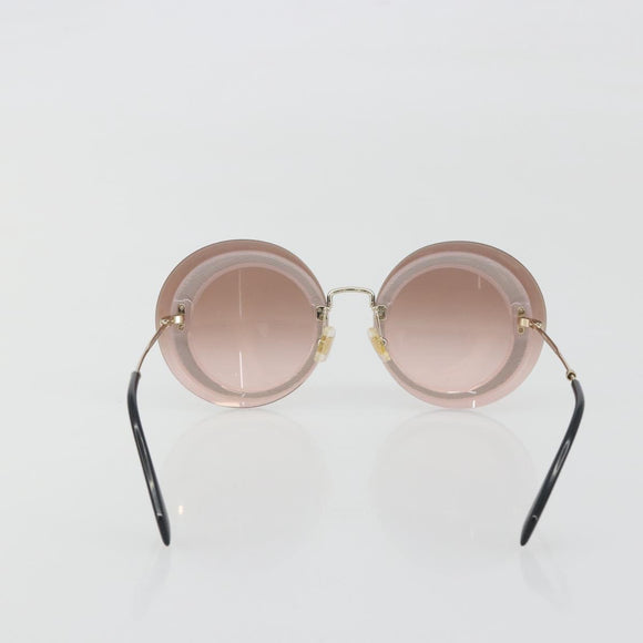 Miu Miu Sunglasses Metal Pink Gold Auth 196725M