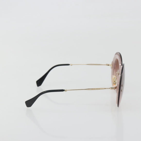 Miu Miu Sunglasses Metal Pink Gold Auth 196725M