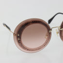 Miu Miu Sunglasses Metal Pink Gold Auth 196725M-5