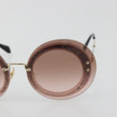 Miu Miu Sunglasses Metal Pink Gold Auth 196725M-6