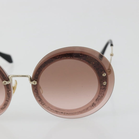 Miu Miu Sunglasses Metal Pink Gold Auth 196725M