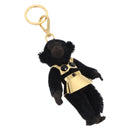 PRADA Gorilla Charm Metal Black Gold Tone Auth 196726M-1