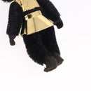 PRADA Gorilla Charm Metal Black Gold Tone Auth 196726M-10