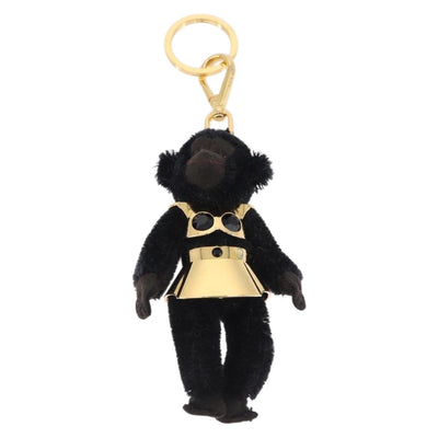 PRADA Gorilla Charm Metal Black Gold Tone Auth 196726M - 0