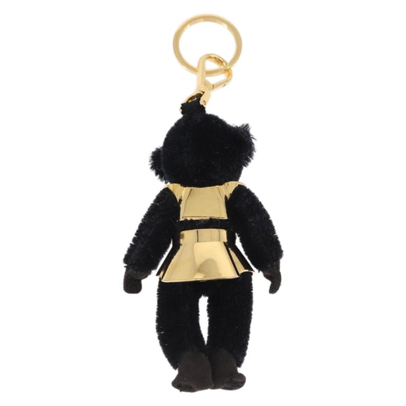PRADA Gorilla Charm Metal Black Gold Tone Auth 196726M