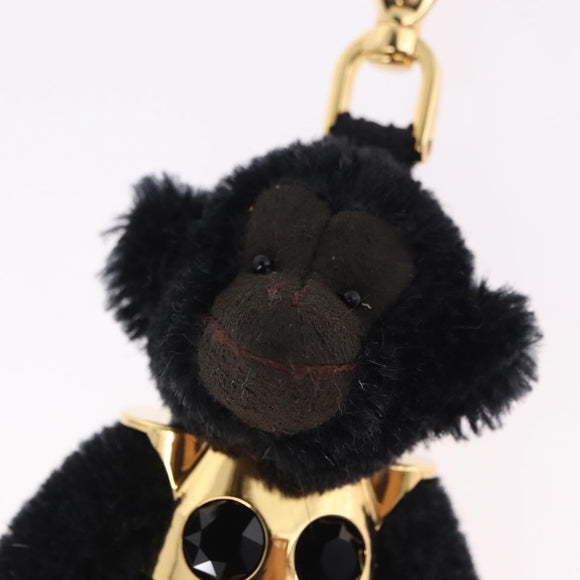 PRADA Gorilla Charm Metal Black Gold Tone Auth 196726M