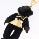 PRADA Gorilla Charm Metal Black Gold Tone Auth 196726M-5