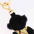 PRADA Gorilla Charm Metal Black Gold Tone Auth 196726M-8