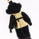 PRADA Gorilla Charm Metal Black Gold Tone Auth 196726M-9