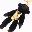 PRADA Gorilla Charm Metal Black Gold Tone Auth 196727M-5