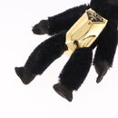 PRADA Gorilla Charm Metal Black Gold Tone Auth 196727M-6