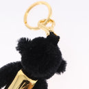 PRADA Gorilla Charm Metal Black Gold Tone Auth 196727M-8