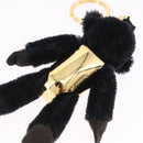 PRADA Gorilla Charm Metal Black Gold Tone Auth 196727M-9