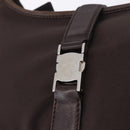 Salvatore Ferragamo Shoulder Bag Canvas Brown Silver Auth 196735A-14