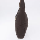 Salvatore Ferragamo Shoulder Bag Canvas Brown Silver Auth 196735A-4