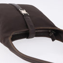 Salvatore Ferragamo Shoulder Bag Canvas Brown Silver Auth 196735A-6