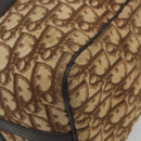 Christian Dior Trotter Canvas Hand Bag Brown Gold Auth 196736-10