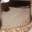 Christian Dior Trotter Canvas Hand Bag Brown Gold Auth 196736-16