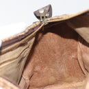 Christian Dior Trotter Canvas Hand Bag Brown Gold Auth 196736-17