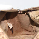Christian Dior Trotter Canvas Hand Bag Brown Gold Auth 196736-18
