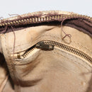 Christian Dior Trotter Canvas Hand Bag Brown Gold Auth 196736-19