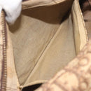 Christian Dior Trotter Canvas Hand Bag Brown Gold Auth 196736-20