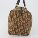 Christian Dior Trotter Canvas Hand Bag Brown Gold Auth 196736-4